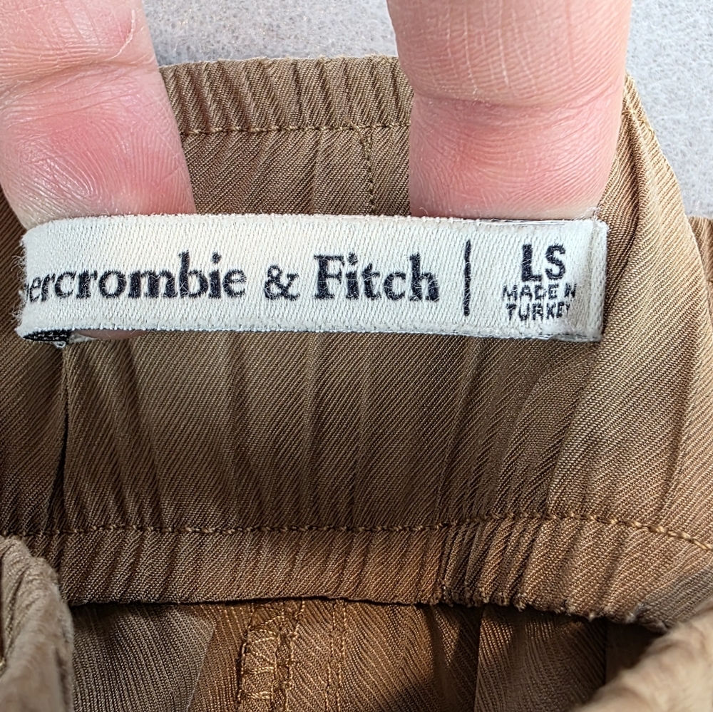 Abercrombie & Fitch Lightweight Modal Joggers‎ Pants Beach Boho Summer Lg SHORT - Picture 4 of 10